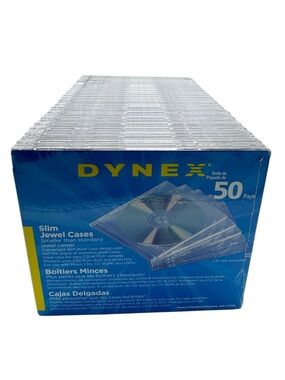 Dynex Clear Slim Jewel CD Cases - 50 Pack